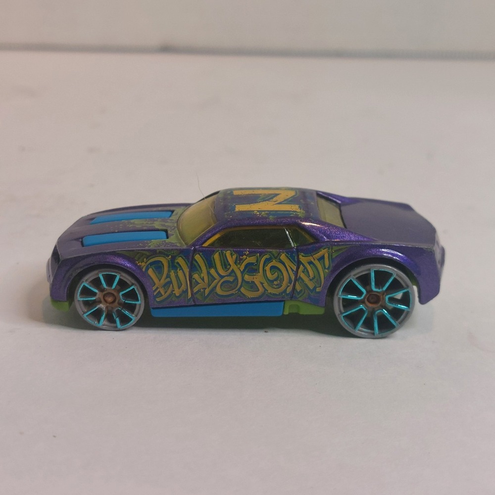 Hot Wheels Bully Goat Art Cars #62 Purple Graffiti Muscle Car Loose